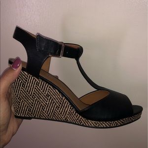 Cute black with geo print wedges